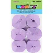 Lavender Crepe Streamers (Pack of 6)