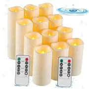 Waterproof Outdoor Candles, flameless LED Battery Candles, 12PCS of high