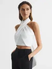 REISS ALANIS HALTER OCCASION TOP SZ L NWT msrp$160