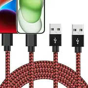 2Pack 6.6FT i Phone Charger i Pad Charger Cable MFi Certified Nylon Braided Fast i Phone Charging Cord Compatible with i.Phone 14/13/12/11/Pro/X/Xs Max/XR /8/7/6/6S/plus