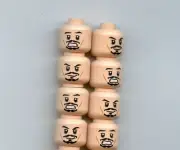 LEGO x 8 Light Nougat Minifigure, Head Dual Sided PotC Jack Sparrow Goatee