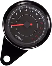 Universal Motorcycle Tachometer RPM Gauge with LED Backlight Light Black
