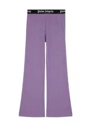 Palm Angels Kids Logo Metallic Flared Trousers (6-12 Years) - Lilac - 10YR (10 Years) 10YR (10 years)