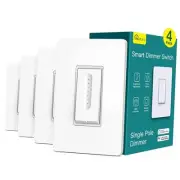 Smart Dimmer Switch 4 Pack, Smart Switch Works with Alexa and Google Home,