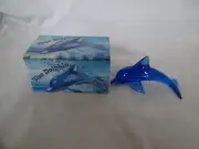 Blue Leaping Dolphin Acrylic Lucite Figurine Decor NIB
