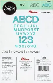 Sizzix Bigz 1 1/2" Block alphabet Capital 9-die Set #A10083 Retail $103.99