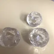 NWOB Set of 3 Kosta Boda Sweden Lead Crystal Tea Light Candle Holders