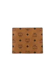 MCM All-Over Logo Detailed Bi-Fold Wallet S Brown
