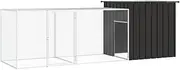 'vidaXL Galvanised Steel Chicken Cage Anthracite - Chicken, Hen, Duck Coop with Extension Cage, Lockable Latch System, & Ventilated Mesh Design