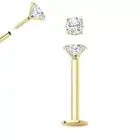 Labret Jewelry 14kt Yellow Gold Push Pop 16g