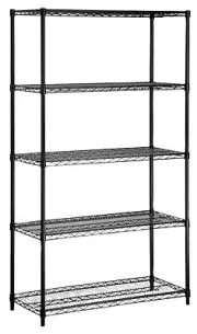 Honey-Can-Do SHF-09686 Shelving Unit, Black Steel, 5-Tier, 36 x 18 x 72-In. -