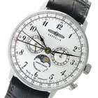 ZEPPELIN Watch 7036-1 Hindenburg quartz Silver-dial Leather Belt NEW