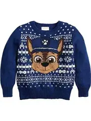 PAW PATROL CHASE SWEATER Holiday Pullover Sweater - BLUE (2T) NWT