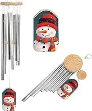Wind Chimes for Outside Xmas Snowman Aluminum Tube Wind Chime with 6 Tuned Tubes Large Memorial Wind Chimes Sympathy Wind-Chime for Outdoor Garden Patio Porch 20.5 Inch