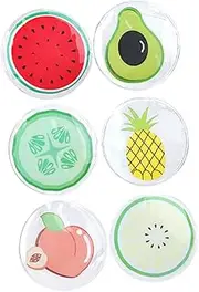 6Pcs Fruit Shaped Cooling Eye Pads Reusable Gel Eye Masks for Hot Cold Therapy Soft Material for Eye Fatigue Relief Watermelon Lemon Avocado Pineapple