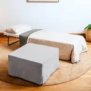 Foldlux Folding Guest Bed Ottoman Sofa w Slip Cover - Kensington Light Grey