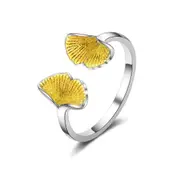 3PCS Copper Woman Fashion Jewelry Golden Leaf Retro Simple Ring Open Size Adjustable Ring