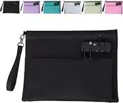 [Generic] Travel Lock Bag, Money Bag with Lock and Zipper, Double Layer Anti-Theft Handbag with Combination Protection for Cash, Id, Credit Cards and Important Documents (Black)