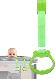 Play Pen Pull up Rings - Crib Pull up Handle Baby Walking Helper - Colorful, Ergonomic Playpen Accessories for Helping Baby Stand, Walk