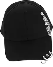 [WRITWAA] Chain Cap para Cool Baseball Caps Plain Hat Boys Baseball Hat Cotton Baseball Hat Peaked Baseball Hat Custom Baseball Caps Ladies Baseball Caps for Women Organizer Alloy Black