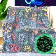 Gamer Gifts for Teen Boys Glow in the Dark Blanket for Boys 7 8 9 10 11 12 13 14