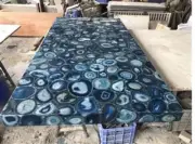 Random Agate Stone Table Top Semiprecious Mosaic Inlaid Dining Room Table Decor
