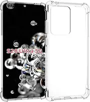[USTIYA] Case for Samsung Galaxy S20 Ultra Clear TPU Four Corners Protective Cover Transparent Soft
