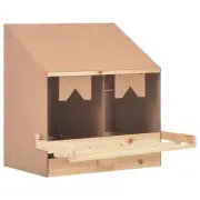 Laying Chicken Nesting Boxes 2 Compartments Pine Wood & MDF Poultry Egg Layin...