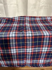 VTG Plaid WOOL BLEND FABRIC 3 Yds 12” X 54” for Crafts Hook Rugs Braid Rugs