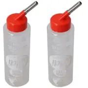 2PK Small Animals 320ml Anti- Rust Twin Ball Gnaw Resistant Sprout Water Bottle
