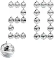 20Pcs Disco Ball Silver Hanging Reflective Mirror Ball,Small Mirror Disco Ball,Cake Party Stage Decoration Ball,Disco Mirror Reflective Ball,Mirror Reflective Lighting Disco Ball Disco Reflective Ball