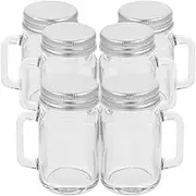 PRETYZOOM Versatile 6 Pack Mini Jars Lids Glass Sealing Jars for Honey Spices Beverages