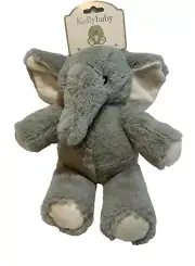 Kellytoy Kelly Baby Elephant Safari Plush Rattle Stuffed 13”