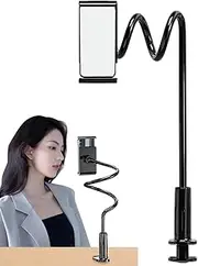 Gooseneck Phone Holder - Bed Phone Holder Laying Down - Gooseneck Arm 360-Degree Adjustable Clamp Bracket for Treadmill Nightstand Pillow Kitchen