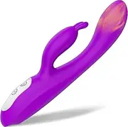 PHANXY, Intelligent Warming G Spot Rabbit Vibrator with Bunny Ears for Clitoris Stimulation, Waterproof Dildo Vibrator with 9 Powerful Vibrations Dual Motor Stimulator for Women or Couple Fun(Purple)