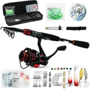 Telescopic Fishing Rod & Reel Combo Kit Collapsible Pole Spinning Tackle Set