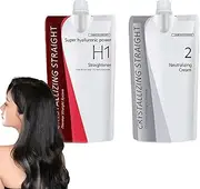 Crystallizing Straight Rebonding Hair Straightener + Neutralizing Cream, Crystallizing Straight Cream, Hair Straightening Cream, Nourishing Fast Smoothing Hair (2SET)