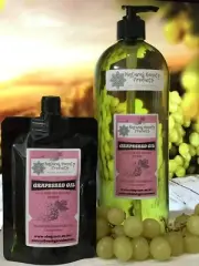 GRAPESEED OIL 100% Pure Natural Grape Seed Oil- refill pouch or pump bottle.