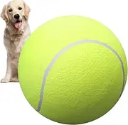 BORATO Large Tennis Balls | Giant Round Pet Dog Ball | Adult Dog Fetch Toy, Solid, Unscented, Water Repellent, 9.5 Inches