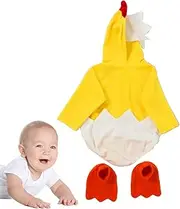 Weqizuerqi Toddler Hatching Chicken Costume - Comfortable Animal Design Cosplay Rompers for Boys,Breathable Party Dressing Supplies Chicken Outfit for Toddler Boys, Girls, Kid