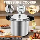23L Large Pressure Canner Cooker Kitchen Cookware with Gauge Release Valve 32CM