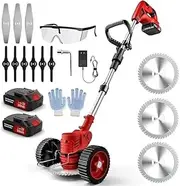 Handheld Lawn Mower Electric Cordless Lawn Mower, Portable Brushcutter Mower, Mower Multi-Function Lithium Battery Lightweight Push Lawn Mower