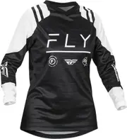 Fly Racing F-16 2024 Ladies Motocross Jersey, black-white, Size M for Women Black White