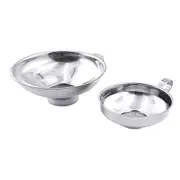 2Pcs Stainless Steel Funnel Hopper Filter Wide Mouth Canning Kitchen