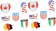 [LIFKOME] 2sets Country Flag Breastpin Brooch World Map Design Creative Decor Pin for Parties Stylish Costume Accessory 6pcs*2