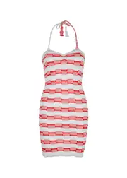 Gimaguas Été Striped Knitted Mini Dress - Red - M (UK12 / M) M (UK12 / M)