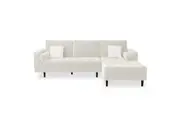 Claude 3 Seater Velvet Sofa With Chaise - Cream