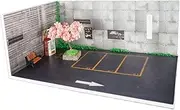 1:64 Scale Car Model Parking Lot Scene Diecast Car Display Backdrop Parking Space Gift Mini Vehicle Garage for Action Figures, No Dust Cover