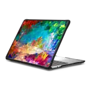 MacBook Air 13-inch (M2 - M4) Impact Case WELCOME TO UTOPIA - Rainbow Neon Colorful Fine Art Abstract Acrylic Mixed Media Painting Fairy Forest Garden Landscape Trees Flowers Floral Nature Chic Fantasy Summer Design