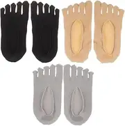 [TEMPNAP] Summer Women's Low Cut Toe Socks Toe Separator Socks Invisible Toe Socks for Women 3 Pairs
